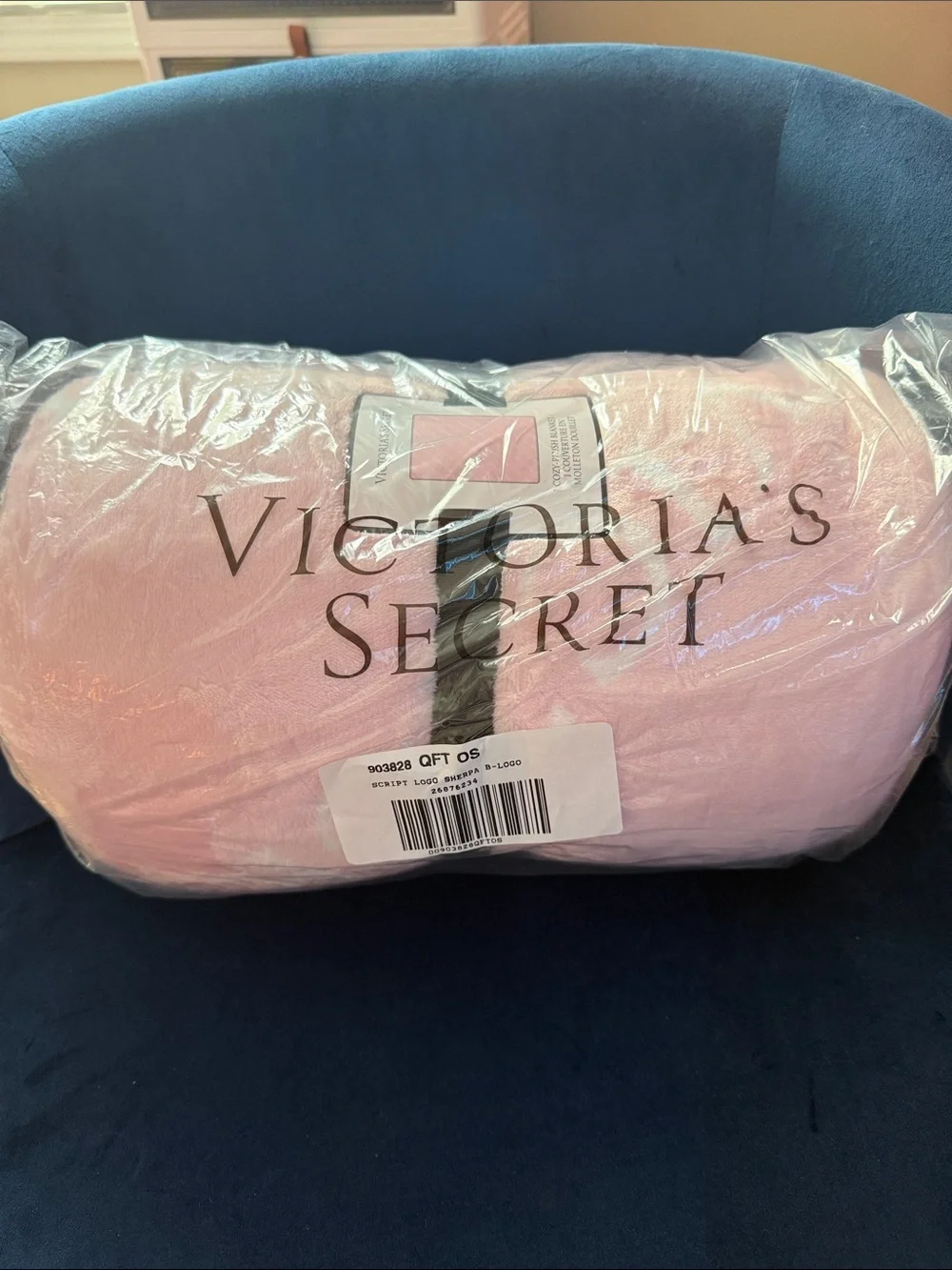 Victoria's Secret Light Pink Plush Throw Blanket